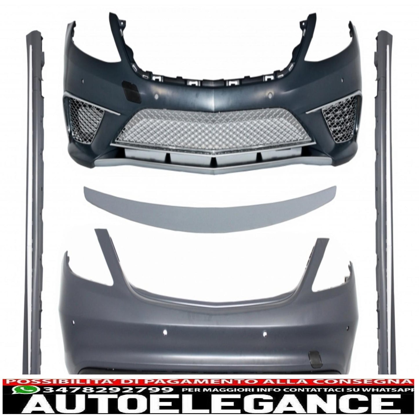 Body kit with trunk spoiler sport rear lip suitable for mercedes s class w222 (2013-06.2017) s65 design 