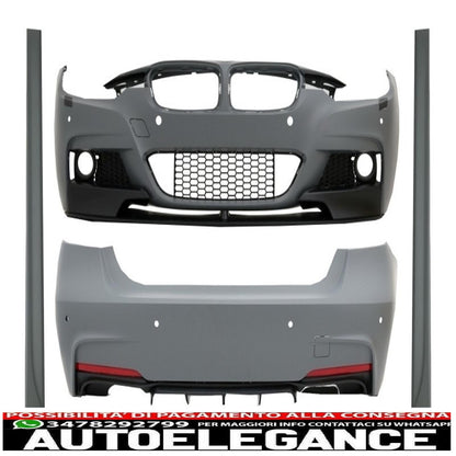 complete body kit suitable for bmw 3 series f30 (2011-2014) and f30 lci facelift (2015 onwards) m-performance design with double outlet air diffuser 