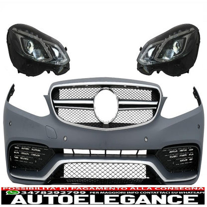 paraurti anteriore adatto per mercedes classe e w212 s212 facelift (2013-2016) e63 design con fari led design xenon