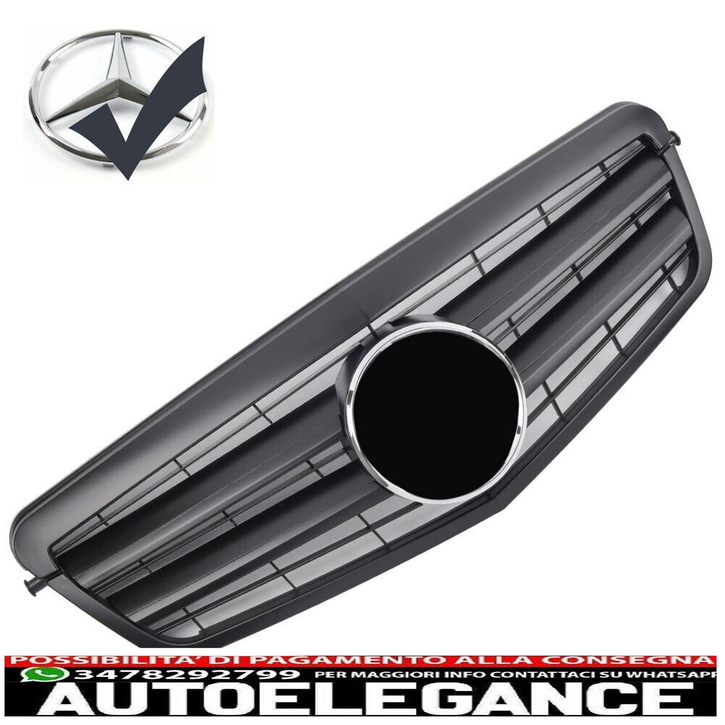 Sports radiator grille for Mercedes W212 S212 up to 2013 matt black 