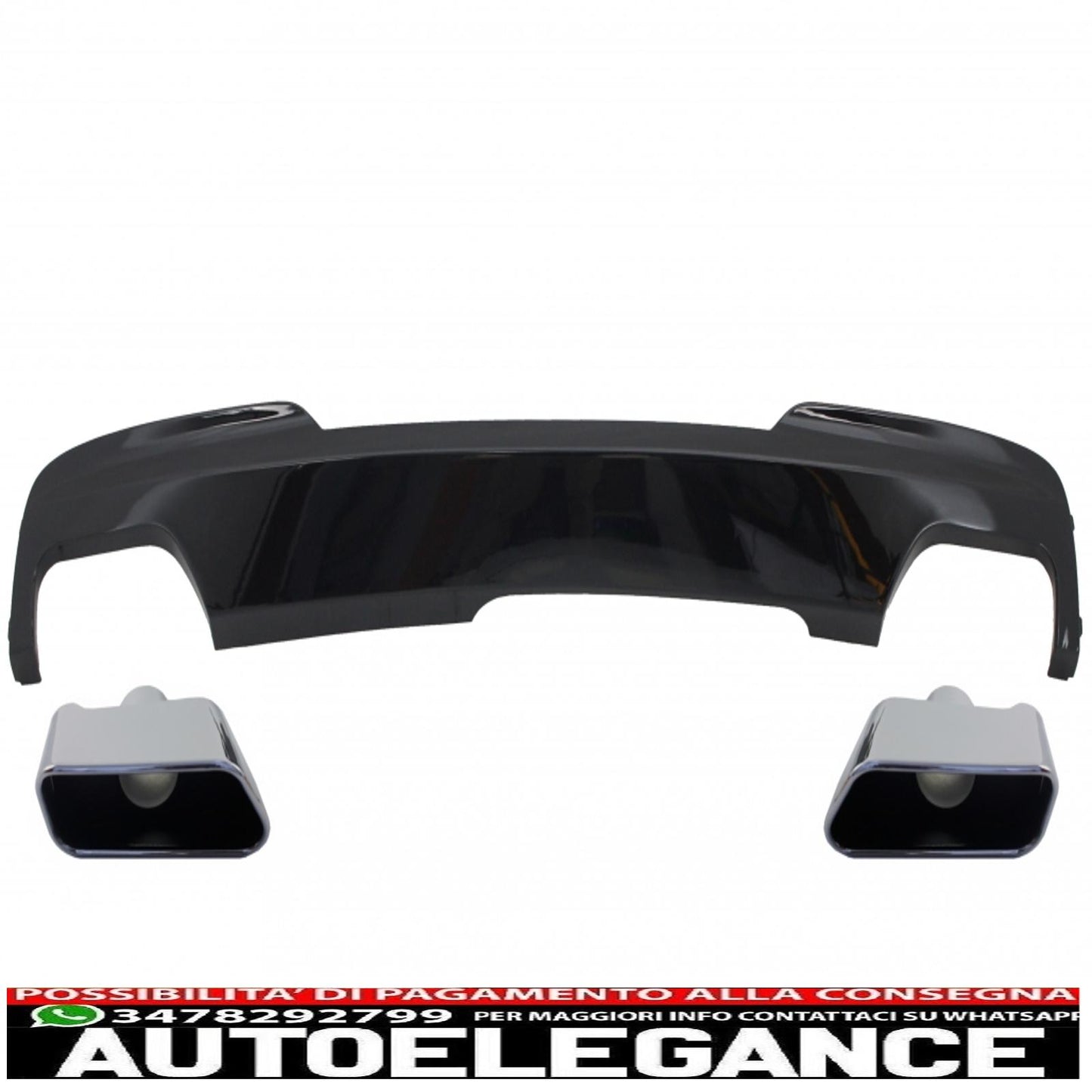 dual outlet air diffuser edition gloss black with m-tech 550i sport exhaust tips design suitable for bmw f10 f11 (2011-2017)