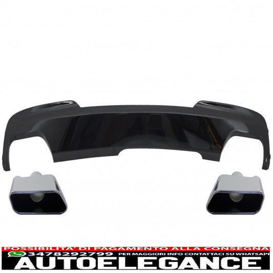 dual outlet air diffuser edition gloss black with m-tech 550i sport exhaust tips design suitable for bmw f10 f11 (2011-2017)