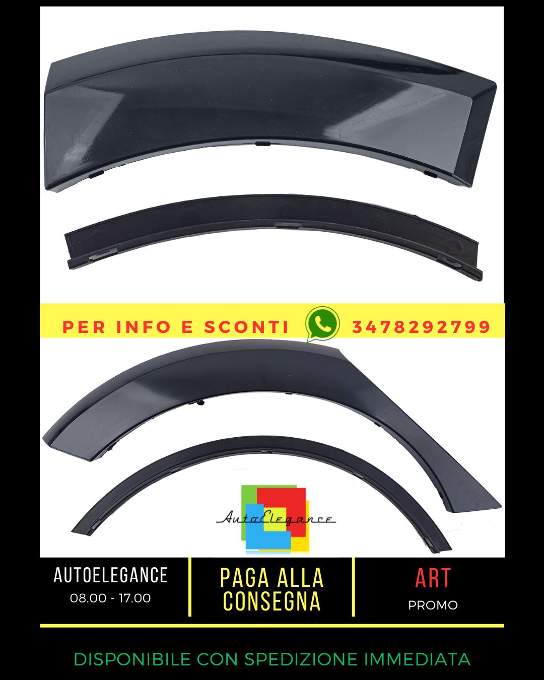 ✨Glossy Black Wheel Arch Flares Set for Honda Civic 2016-2020 Hatchback✨