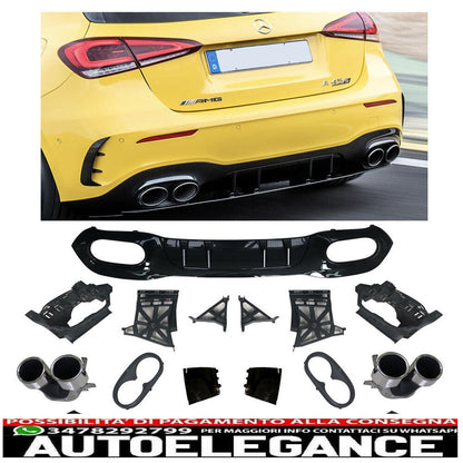 diffusore + paraurti scarico 2x2 cromato amg ottica per mercedes w177 berlina compatta-mostra il titolo originaletesto originalediffusor + auspuffblenden 2x2 chrom amg optik für mercedes w177 kompaktlimousine