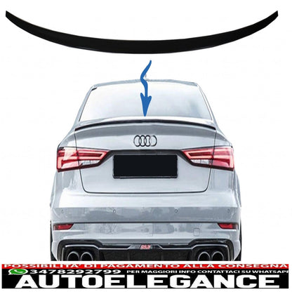 trunk spoiler suitable for audi a3 8v sedan (2013-up) piano black
