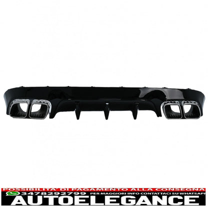 rear diffuser with exhaust tips suitable for mercedes e class c238 a238 amg sport line coupe cabrio (2016-2019) e63 design chrome edition