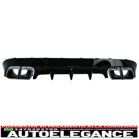 rear diffuser with exhaust tips suitable for mercedes e class c238 a238 amg sport line coupe cabrio (2016-2019) e63 design chrome edition