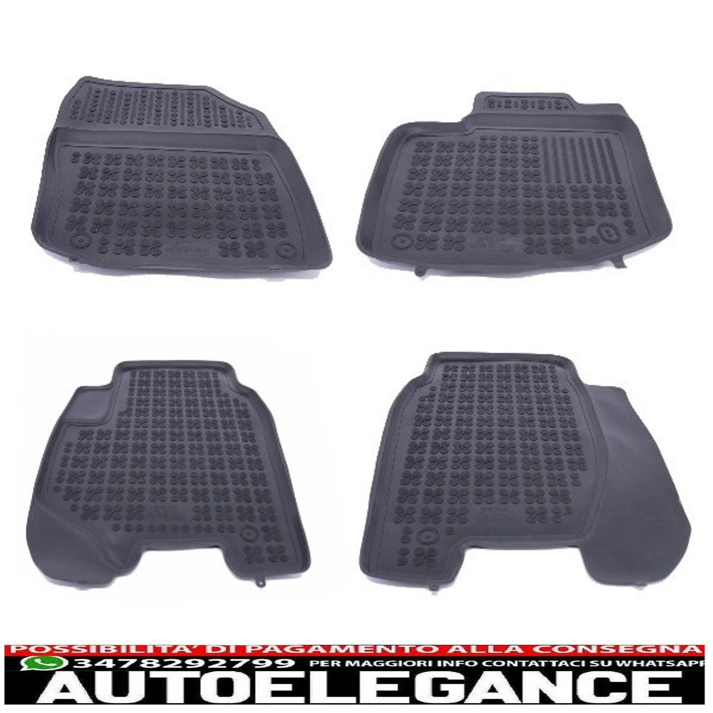 Black rubber mat suitable for Honda Civic Hatchback 2012+, Civic Wagon 2014+
