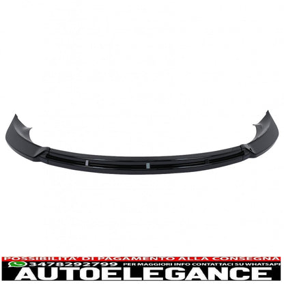 Front bumper additional spoiler lip suitable for Tesla Model 3 (2017-up) Piano Black 