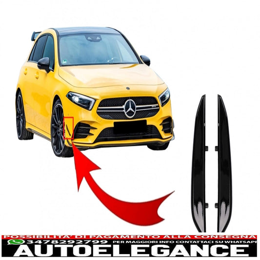 Alette del paraurti anteriore alette laterali adatte per mercedes classe a w177 v177 (04.2018-up) a35 design black edition AUTOELEGANCERICAMBI