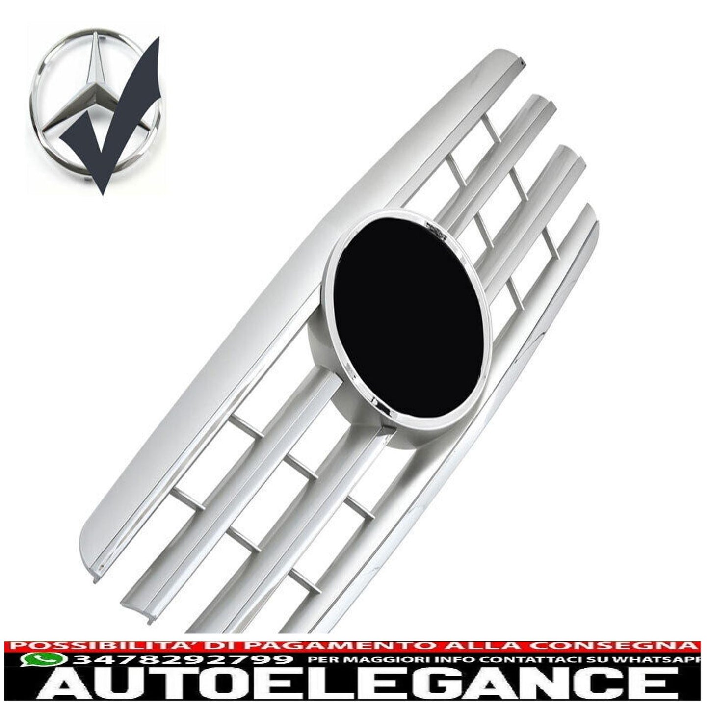 griglia sport griglia radiatore adatto per mercedes w210 s210 e 1999-2002 argento + cromo-mostra il titolo originaletesto originalegrill sport kühlergrill passt für mercedes w210 s210 e 1999-2002 silber + chrom