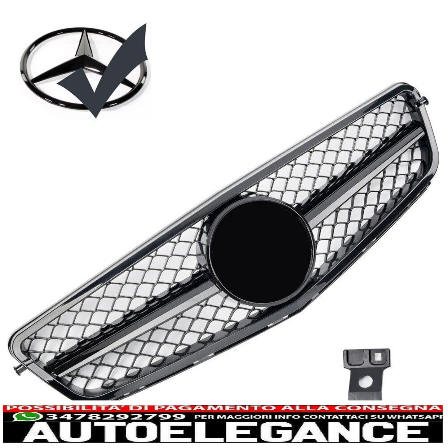 sports grill radiator grill suitable for mercedes w204 s204 glossy black - shows original titleoriginal textgrill sport kühlergrill passt für mercedes w204 s204 glanz schwarz
