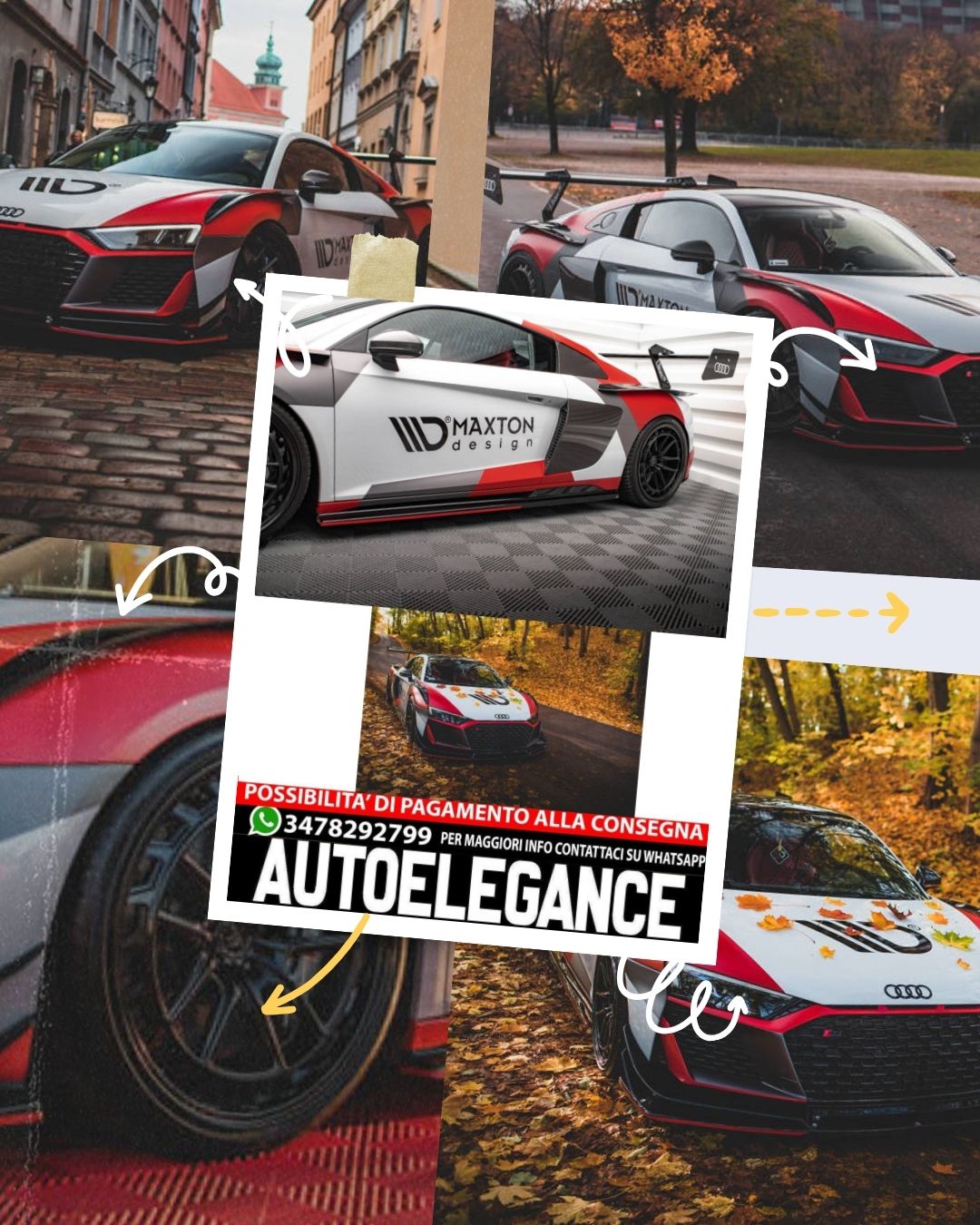 KIT CARROZZERIA ADATTO PER AUDI R8 MK2 FACELIFT  (2018-2023)