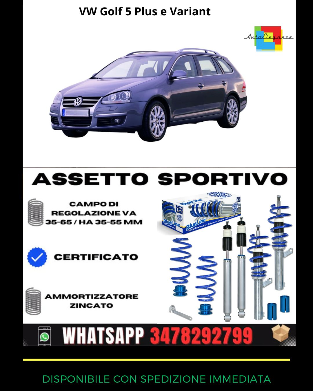 🔥Assetto sportivo ADATTO PER VW Golf 5 Variant 2007-2009🔥