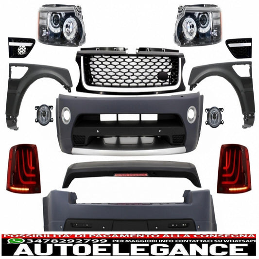 kit carrozzeria completo adatto per land rover sport l320 facelift (2009-2013) design autobiografia glohh fanali posteriori a led gl-3 dinamici
