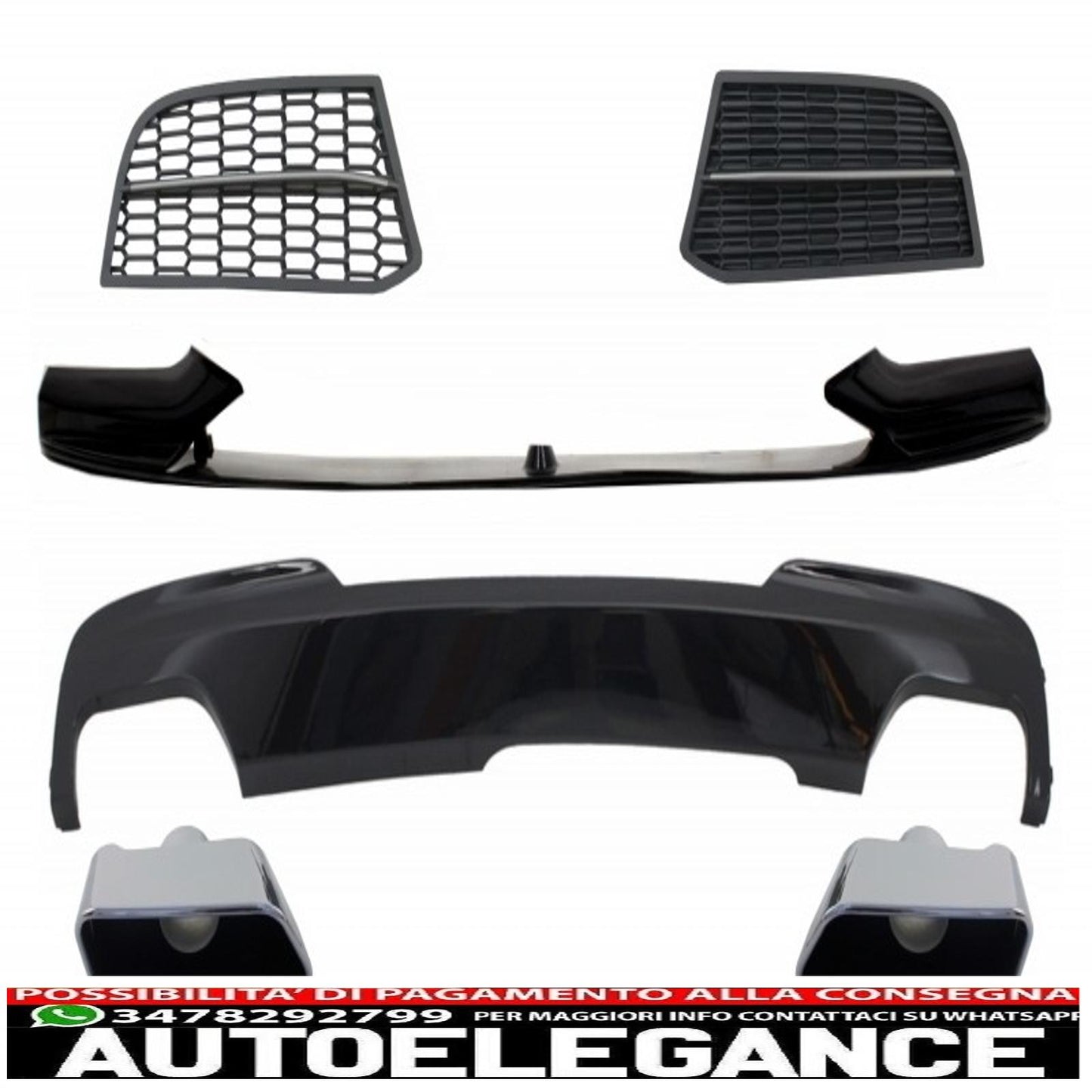 kit di conversione spoiler e diffusore d'aria adatto per bmw serie 5 f10 f11 berlina touring (2010-2017) da m-technik a m-performance sport m550 design