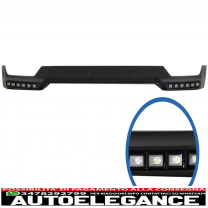 Front bumper spoiler led drl extension suitable for mercedes g class w463 (1989-2017) black design 