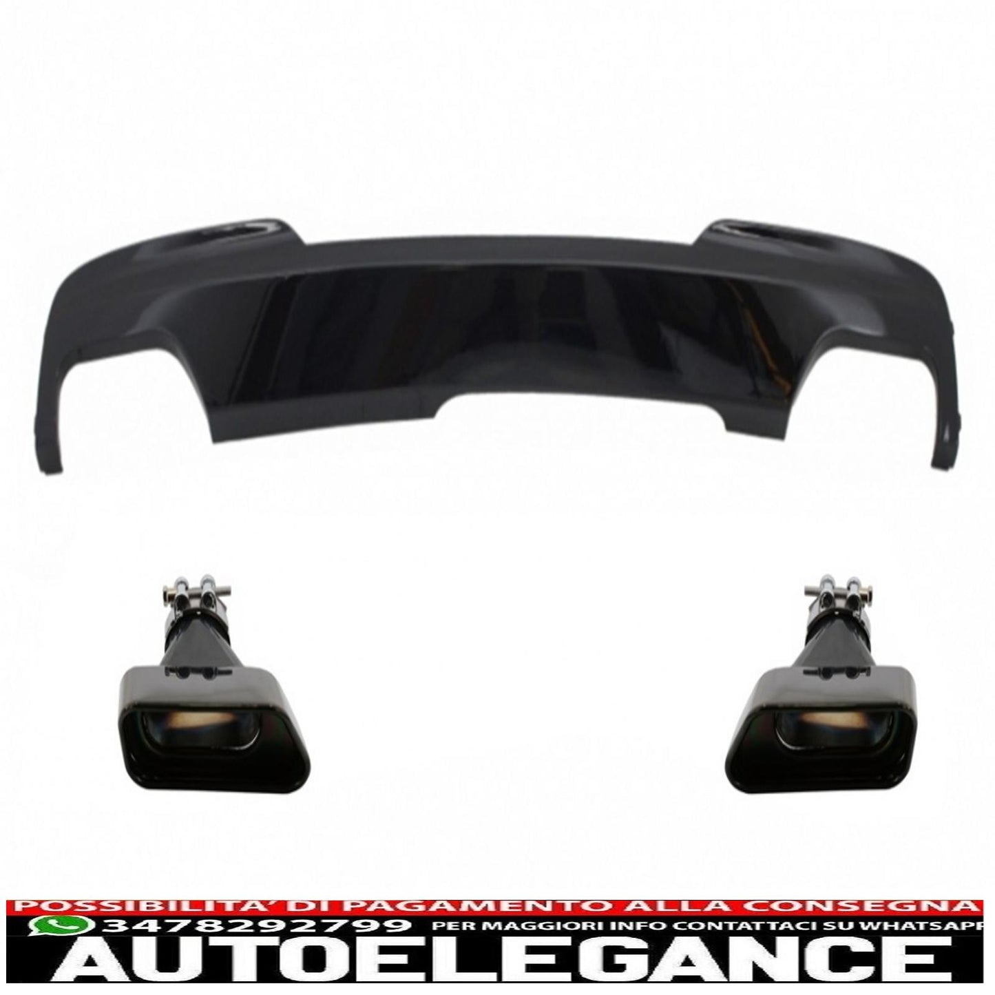 diffusore d'aria a doppia uscita edizione nero brillante con terminali di scarico sport m-tech 550i v8 lci quadrato adatto per bmw f10 f11 (2011-2017)