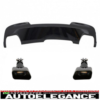 diffusore d'aria a doppia uscita edizione nero brillante con terminali di scarico sport m-tech 550i v8 lci quadrato adatto per bmw f10 f11 (2011-2017)
