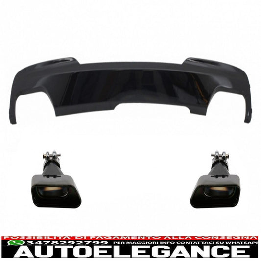 diffusore d'aria a doppia uscita edizione nero brillante con terminali di scarico sport m-tech 550i v8 lci quadrato adatto per bmw f10 f11 (2011-2017)