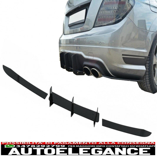 Diffusore di estensione del paraurti posteriore adatto per mercedes classe c w204 c204 limousine coupe (2012-2014) pianoforte nero