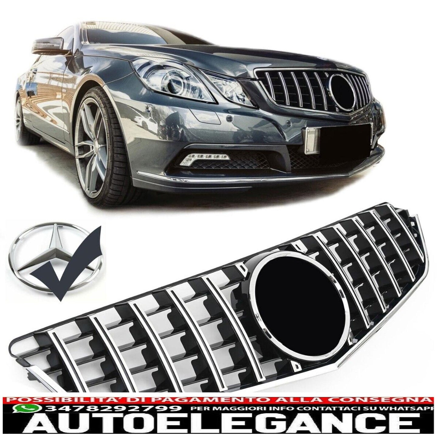 Panamericana GT Sport Radiator Grille Fits Mercedes W207 09-13 + Star 