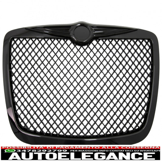 front grille suitable for chrysler 300c saloon avant bentley look (2004-2011) piano black edition 