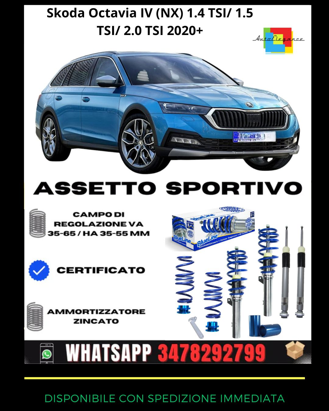 🔥Assetto sportivo adatto per Skoda Octavia IV (NX) 1.4/1.5/ 2.0 TSI 2020+🔥