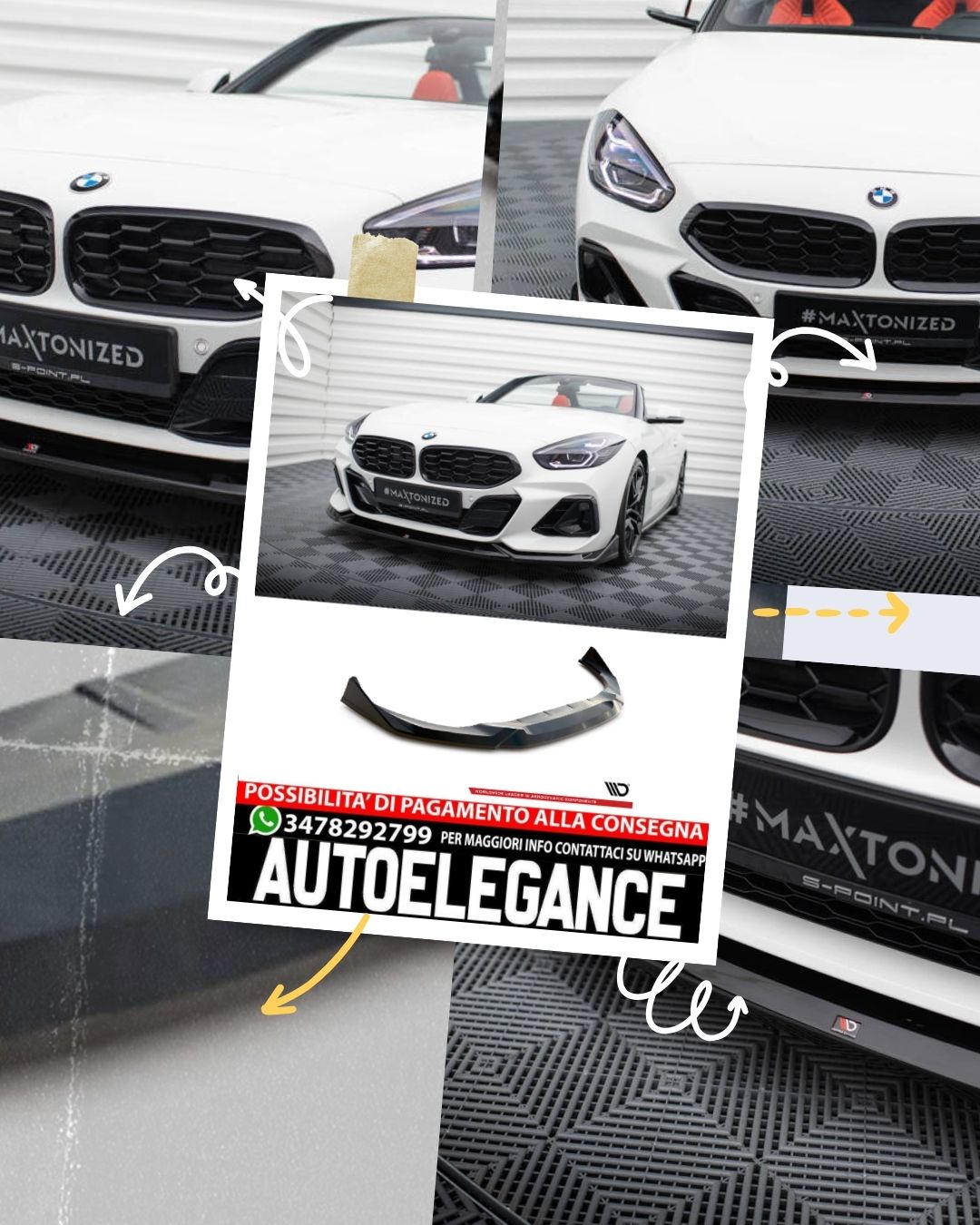 SPLITTER ANTERIORE ADATTO PER BMW Z4 M40I / M-PACK G29 FACELIFT  (2022 -)