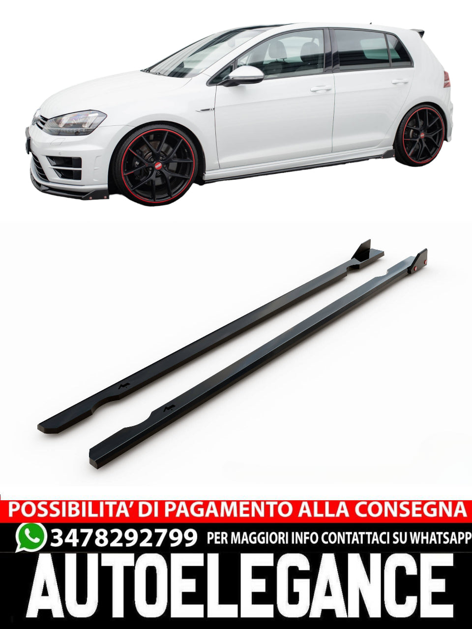 SIDE SKIRTS V.3 + FLAPS for VOLKSWAGEN GOLF R MK7 