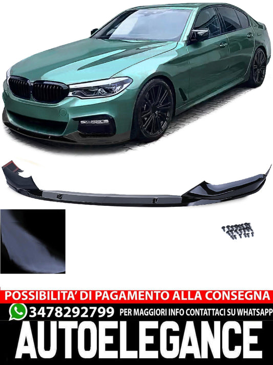 Paraurti a labbro spoiler anteriore nero lucido aftermarket compatibile con BMW Serie 5 G30 G31
