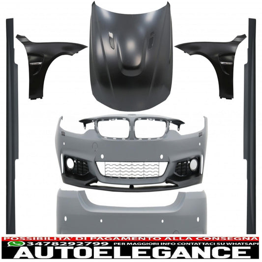 kit carrozzeria completo adatto per bmw serie 4 f32 f33 (2013-02.2017) design m-performance con parafanghi anteriori e cofano motore