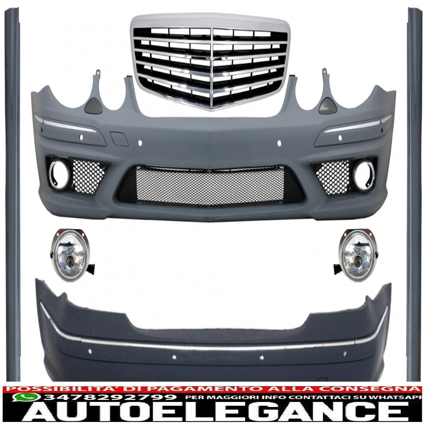 body kit with central grille suitable for mercedes e-class w211 (2002-2009) design e63 
