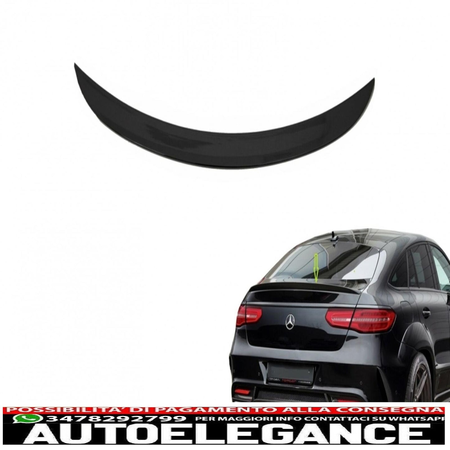 Trunk Spoiler Suitable for Mercedes GLE Coupe C292 (2015-2019) Piano Black 