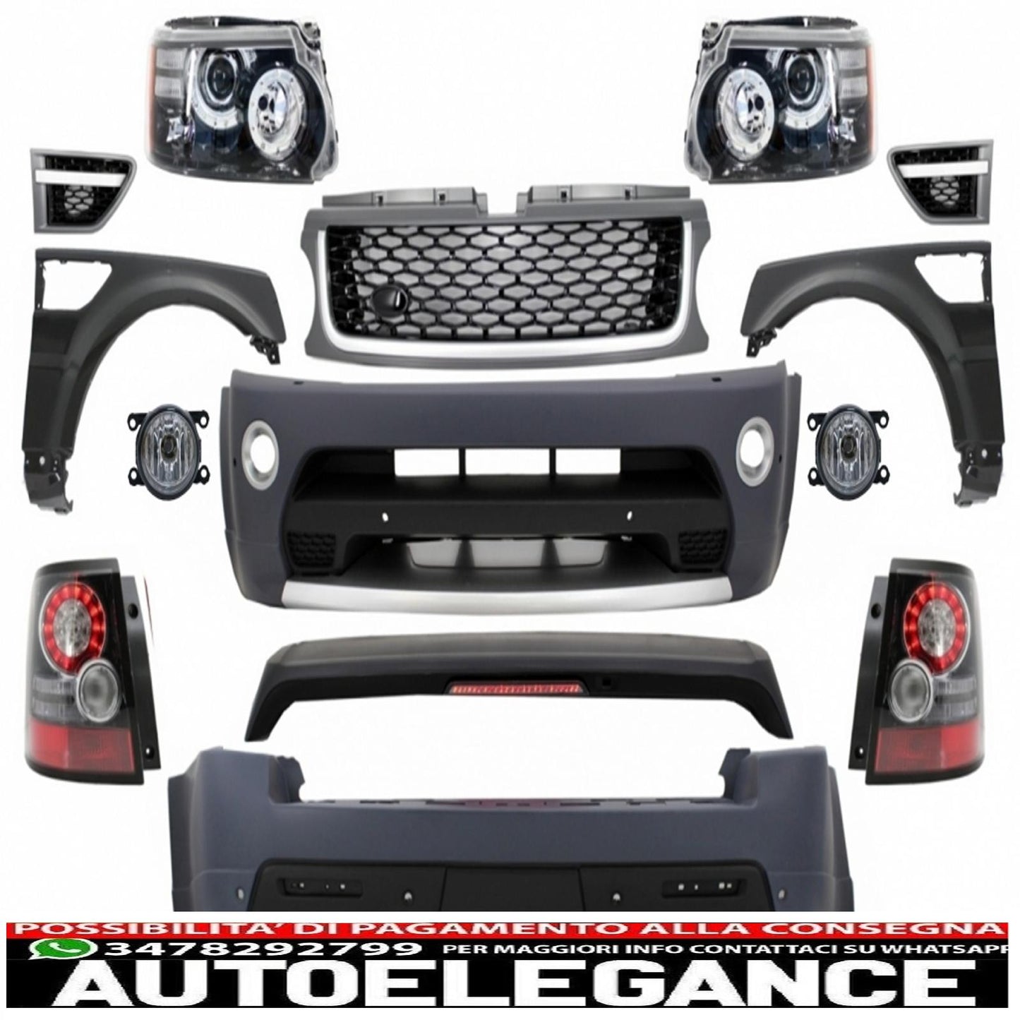 Complete conversion retrofit body kit suitable for land rover sport l320 facelift (2009-2013) autobiography design