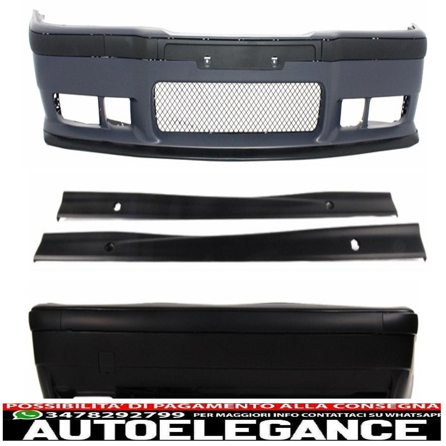 paraurti anteriore con minigonne laterali adatto per bmw serie 3 e36 1992-1998 m3 design