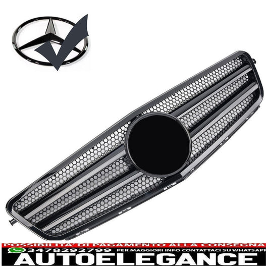 Griglia del radiatore sportiva per Mercedes W204 S204 nero lucido