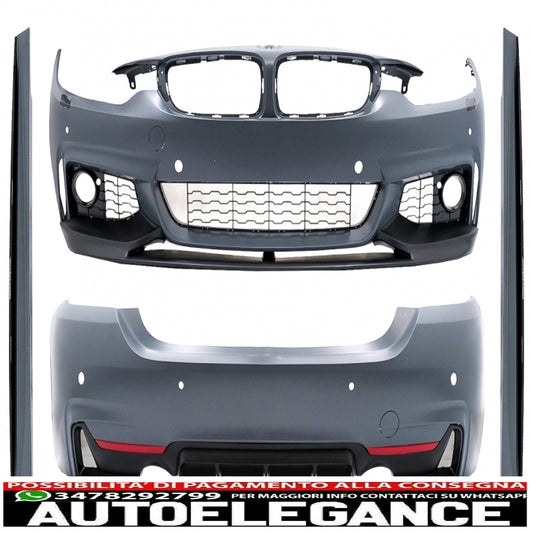 complete body kit suitable for bmw 4 series f36 gran coupe (2013-2019) m performance design double single exit black 