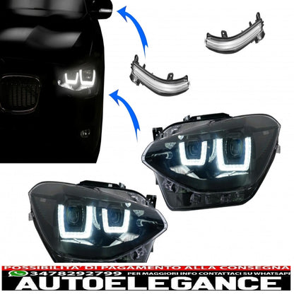 osram ledriving full led headlights suitable for bmw serie 1 f20 f21 (06.2011-03.2015) with direction indicators on the mirrors osram full ledriving dynamic sequential cornering lights