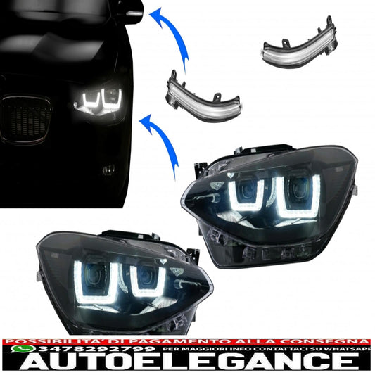 osram ledriving full led headlights suitable for bmw serie 1 f20 f21 (06.2011-03.2015) with direction indicators on the mirrors osram full ledriving dynamic sequential cornering lights