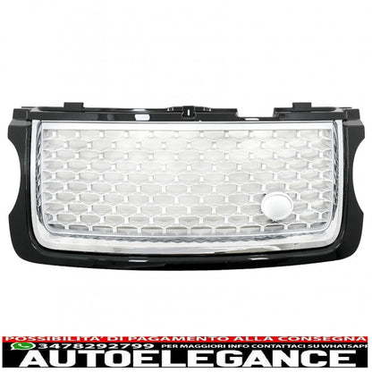 center grille suitable for land rover vogue l322 iii (2010-2012) black silver autobiography supercharged edition