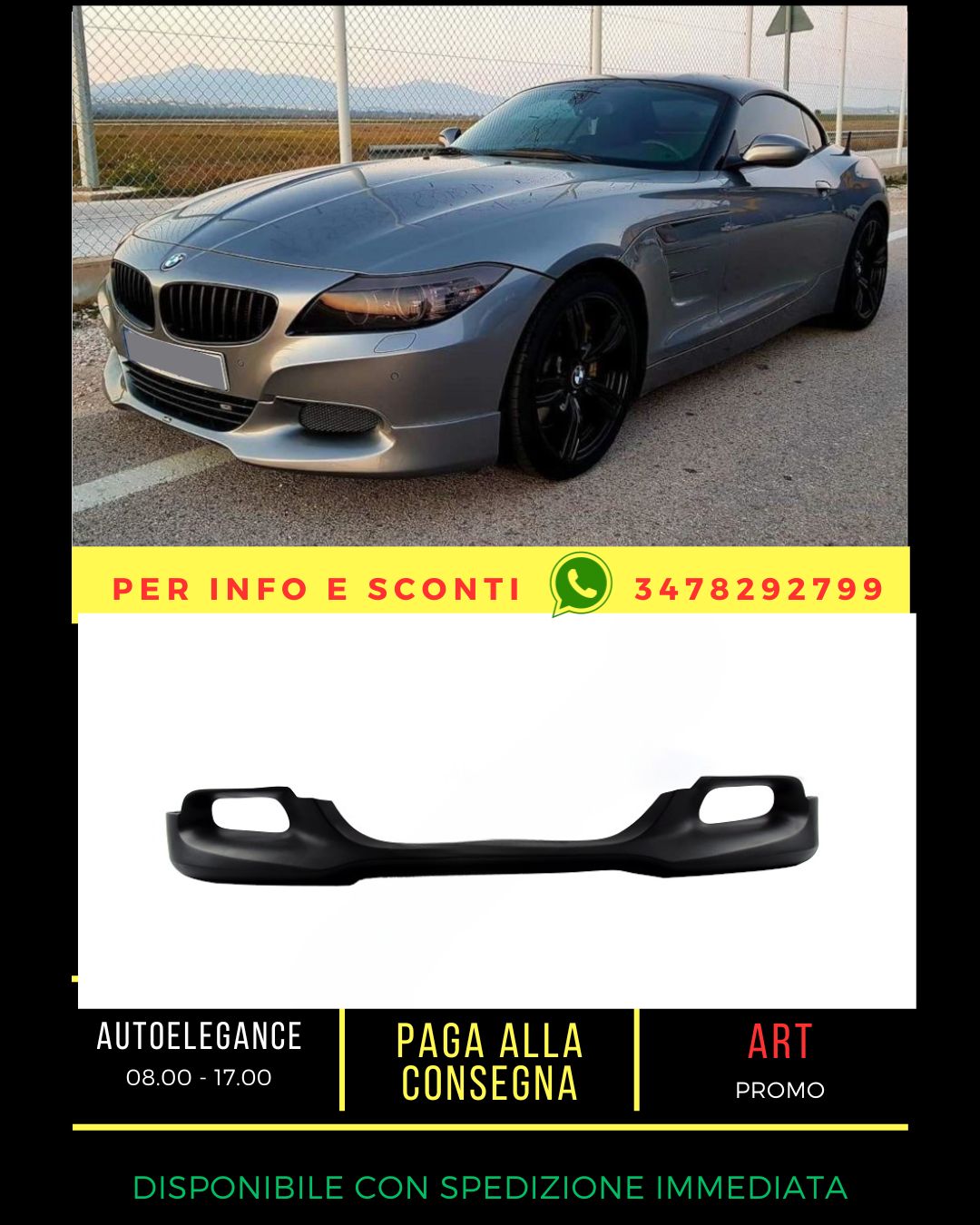 ✨SOTTO PARAURTI ADATTO PER BMW Z4 E86 2002–2009 coupe ✨