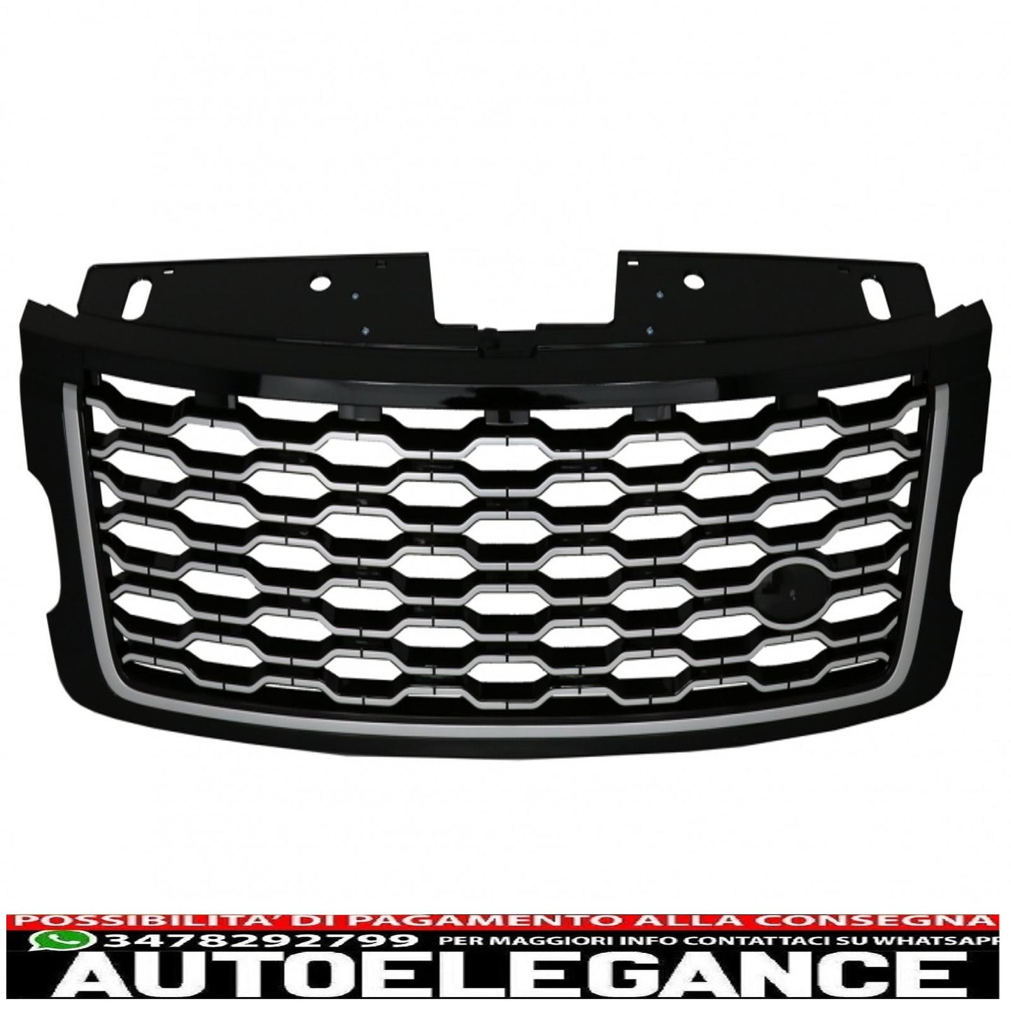 center grille suitable for range rover vogue l405 (2013-2017) autobiography design conversion to 2018 edition black and chrome look