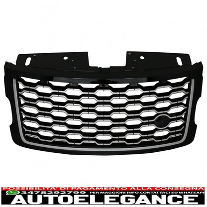center grille suitable for range rover vogue l405 (2013-2017) autobiography design conversion to 2018 edition black and chrome look