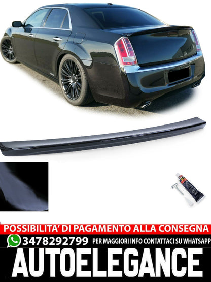 Spoiler Posteriore Sportivo Labbro Nero Lucido aftermarket compatibile con Chrysler 300C Limousine Lancia Tema da 11