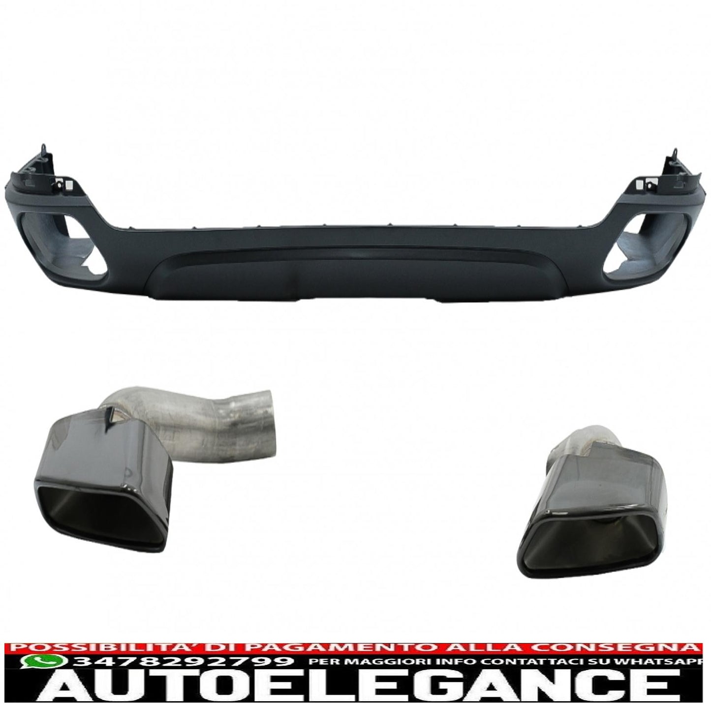 Diffusore mantovana per paraurti posteriore con terminali di scarico quadrati adatto per BMW X5 F15 (2013-2018) design m-tech V8 per paraurti posteriore standard edizione grigio scuro
