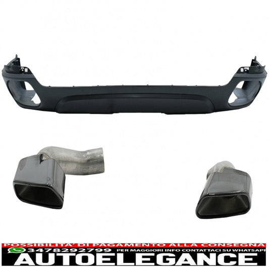 Diffusore mantovana per paraurti posteriore con terminali di scarico quadrati adatto per BMW X5 F15 (2013-2018) design m-tech V8 per paraurti posteriore standard edizione grigio scuro
