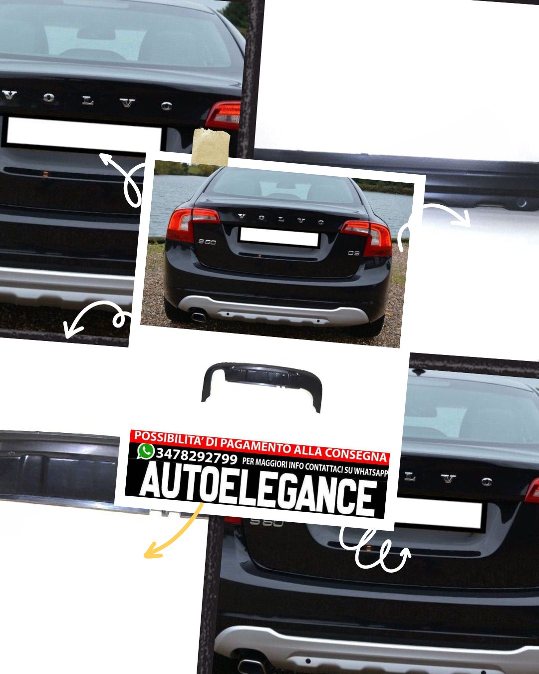 DIFFUSORE PARAURTI per  VOLVO S60 V60 2010-2018