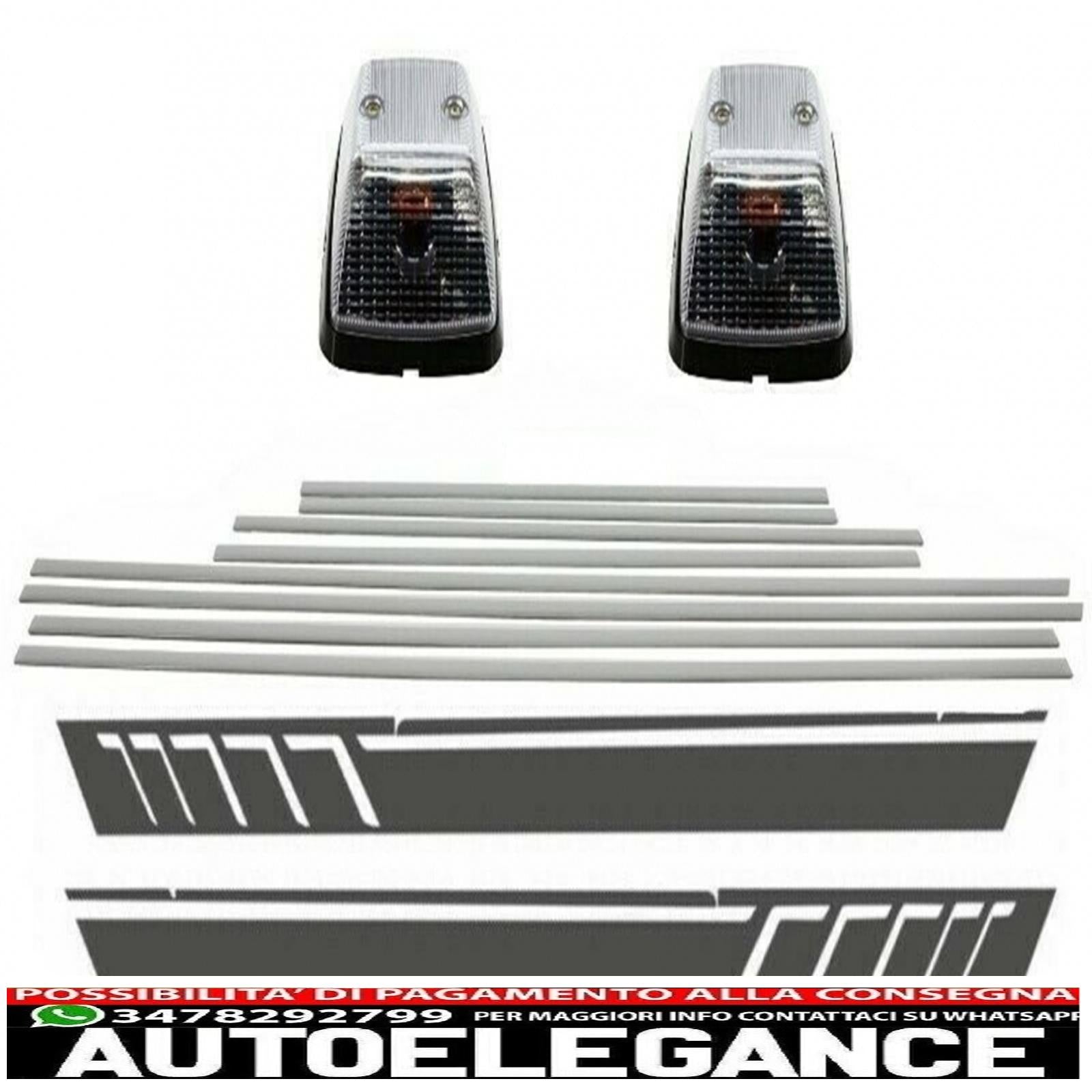 aggiungi modanature porta in alluminio spazzolato con decalcomanie laterali adesive in vinile grigio scuro e luci di svolta adatte per mercedes classe g w463 (1989-2015) AUTOELEGANCERICAMBI