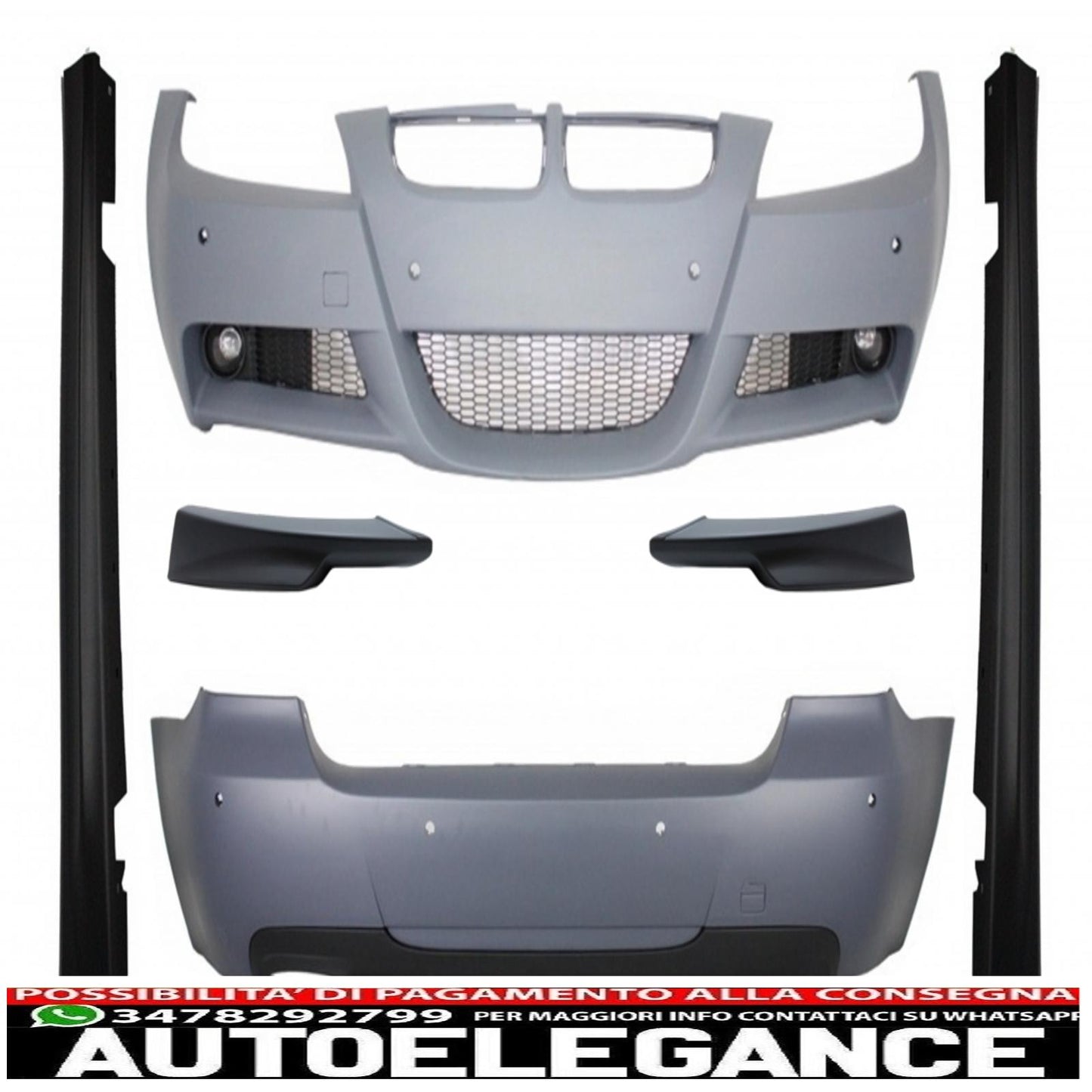 body kit with front bumper splitter spoiler suitable for bmw 3 series touring e91 lci (2008-2011) m-technik m-sport m-tech design